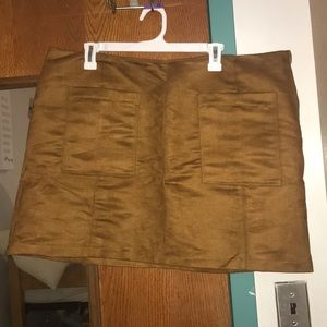 Brown suede skirt